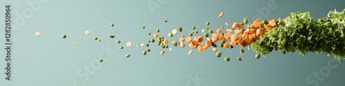 floating grid of nutritious meals each portion carefully arranged creating structured meal plan for weight loss with