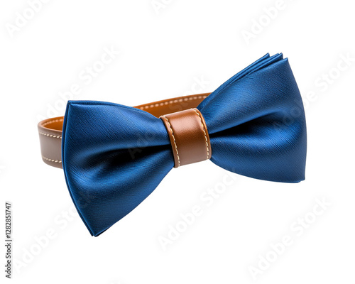 Elegant blue bow tie withisolated on transparent background photo