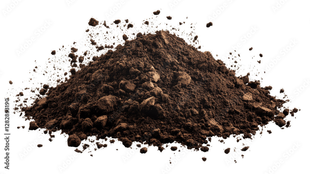 Soil pile with transparency background png format nature scene close-up view earth and composition Soil pile with transparency background png format nature scene close-up view earth and composition