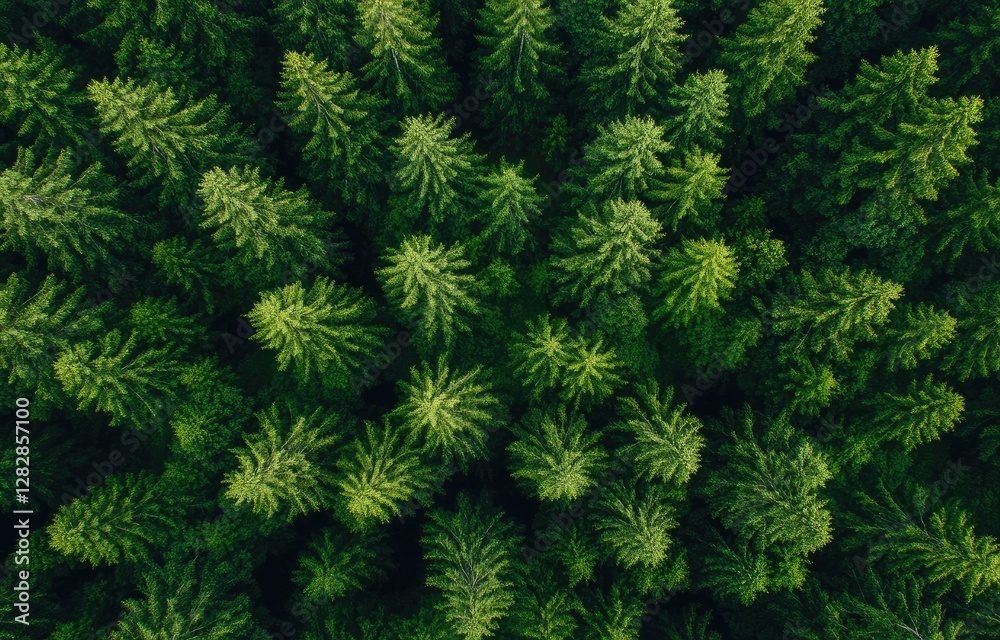 Aerial view of dense evergreen forest, showcasing texture & pattern, for environmental use Aerial view of dense evergreen forest, showcasing texture & pattern, for environmental use