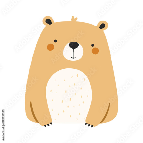 Ute cartoon fox, smiling face, closed eyes, big ears, orange fur, stylized texture, simple background, minimalist design, children's illustration,