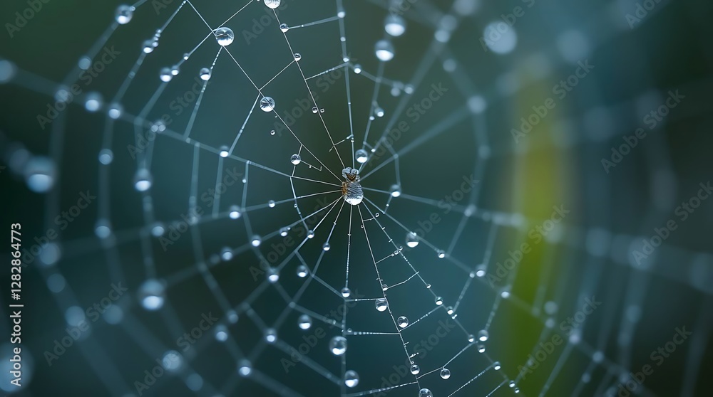 Photo Illustrating Simple Nature Elements A Close-Up Of A Spiderweb Glistening With Morning Dew, Intricate Details Highlighted, Macro Photography, Emphasizi. Photo Illustrating Simple Nature Elements A Close-Up Of A Spiderweb Glistening With Morning Dew, Intricate Details Highlighted, Macro Photography, Emphasizi.