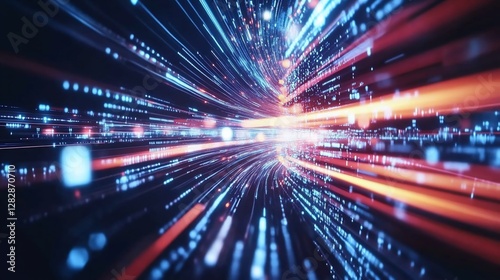 Digital Data Stream: A Visual Representation of High-Speed Information Transfer