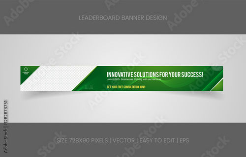 leaderboard 728x90 template banner design with abstract background for promotion website social media 