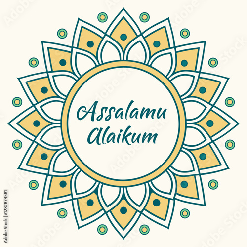 Islamic Greeting Icon – Assalamu Alaikum Symbol Vector