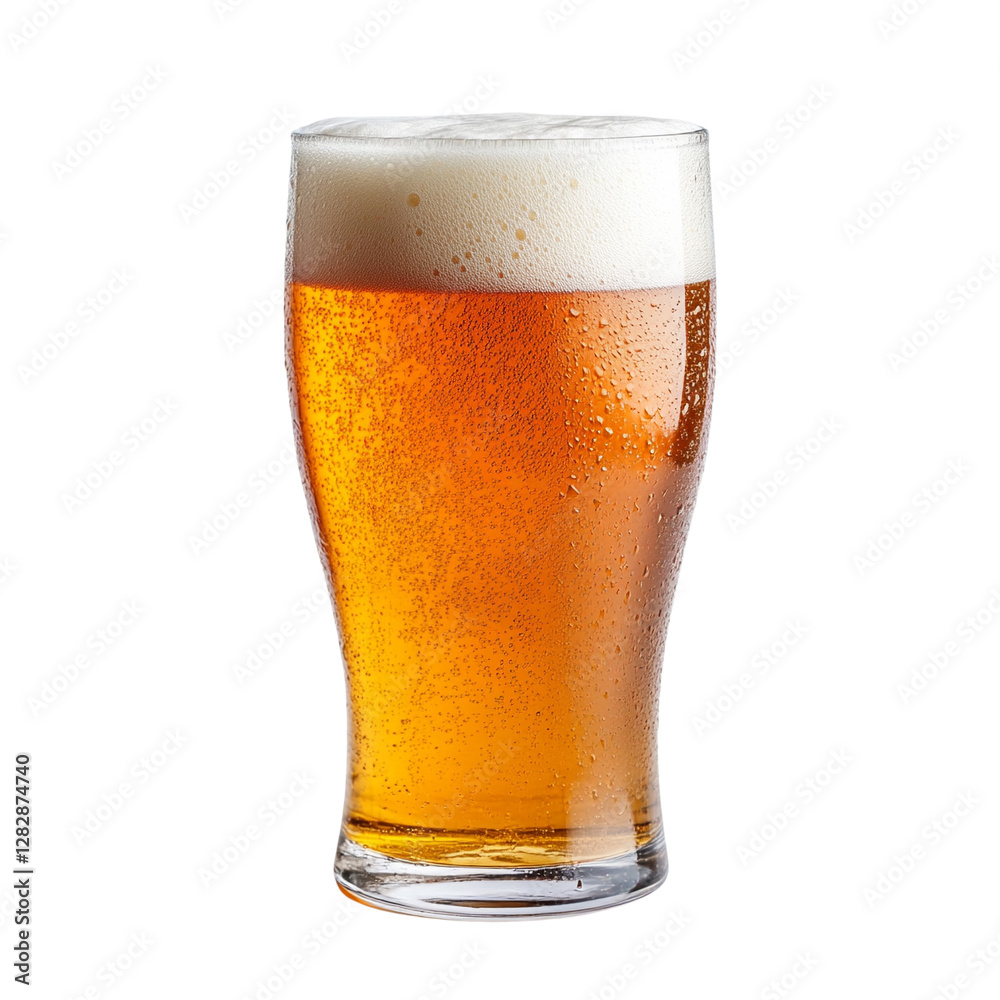 Refreshing beer in glass isolated on transparent background Refreshing beer in glass isolated on transparent background