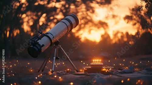 Telescope Birthday Picnic Sunset