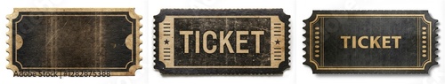 Three tickets with the word 