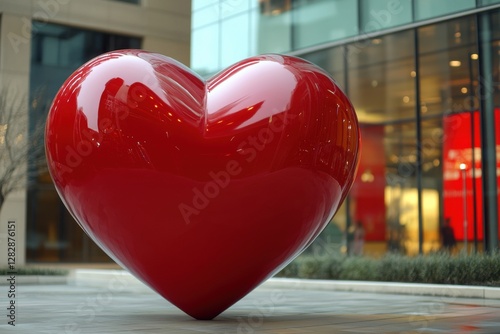Modern red heart icon for love and romance applications, ideal for marketing materials, online platforms, and social media, targeting couples and emotional connections