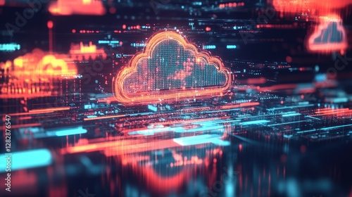 Abstract Cloud Computing Technology Graphic