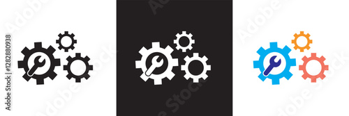 Update, upgrade, progress bar and install concept  icon.  isolated on white and black background.  Vector illustration. EPS 10