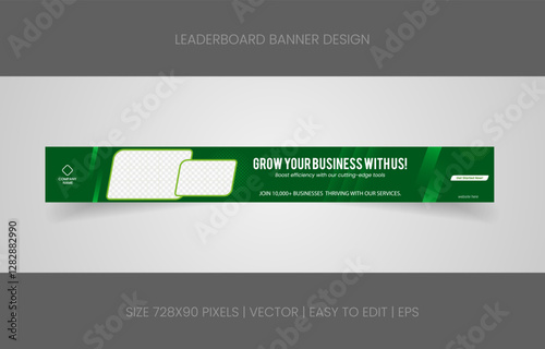 Wallpaper Mural leaderboard 728x90 template banner design with abstract background for promotion website social media  Torontodigital.ca