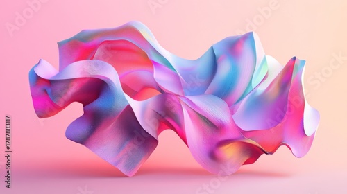 Abstract, colorful, flowing, draped, form, on soft, pastel background
