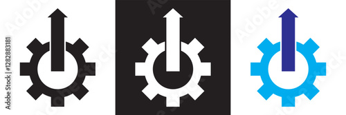 Update, upgrade, progress bar and install concept  icon.  isolated on white and black background.  Vector illustration. EPS 10