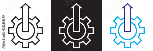 Update, upgrade, progress bar and install concept  icon.  isolated on white and black background.  Vector illustration. EPS 10