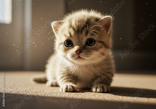 A cute and lovely munchkin kitten.