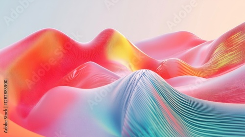 Abstract colorful landscape, soft flowing textures, serene background, digital art for wallpaper or cover