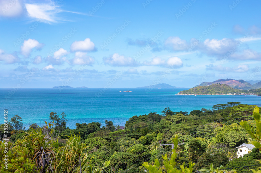 West coast of Island Praslin, Republic of Seychelles, Africa. West coast of Island Praslin, Republic of Seychelles, Africa.