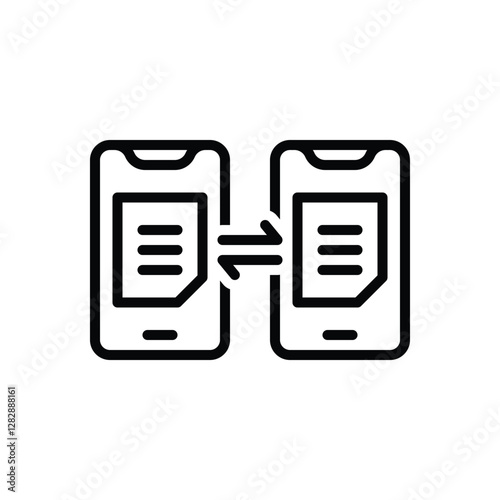 Black line icon for data exchange