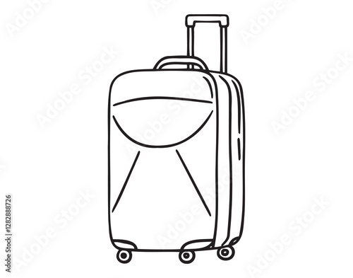 travel suitcase luggage doodle hand drawn icon. Outline drawing travel suitcase line clipart symbol