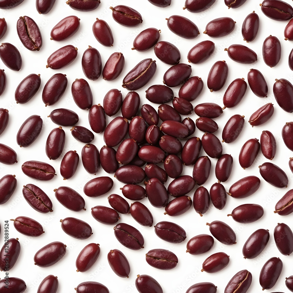 A pile of red beans on a white surface. A pile of red beans on a white surface.