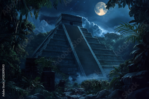 old and ancient pyramids, the mysterious remains of the Mayan tribe photo