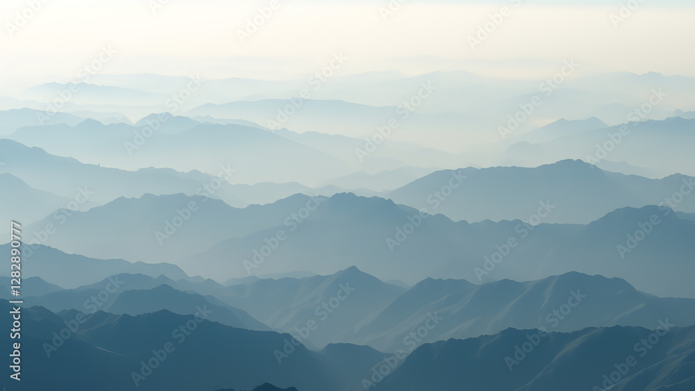 Obraz premium Misty Silhouetted Sanctuary: A Naturally Calming and Emotionally Restorative Scene