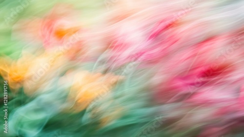 Abstract colorful tulip garden motion blur