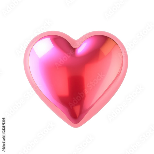 Wallpaper Mural Glossy Heart Shape in Red Color Over White Background for Designs Torontodigital.ca