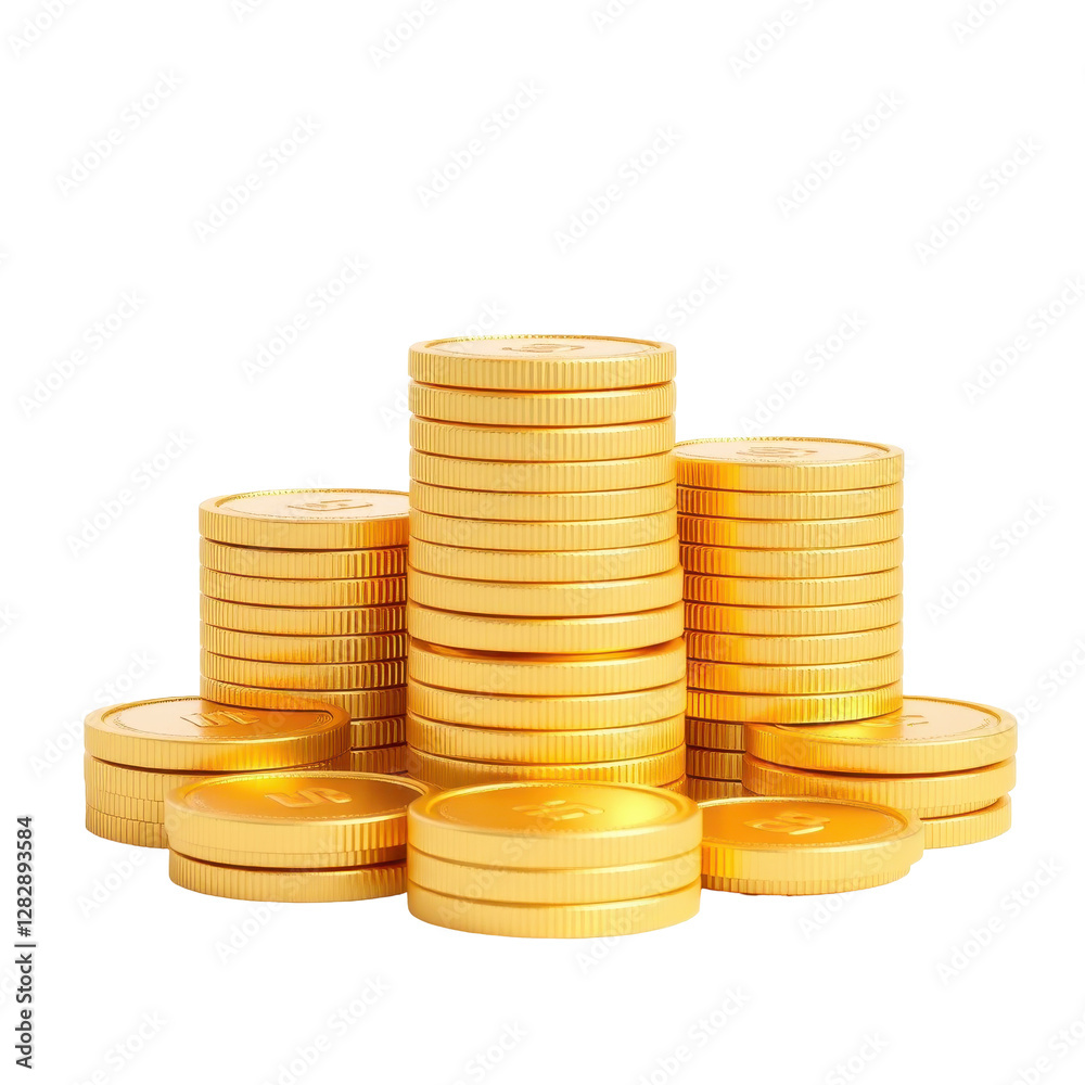 Stack of Shiny Gold Coins on Black Background for Financial Themes Stack of Shiny Gold Coins on Black Background for Financial Themes