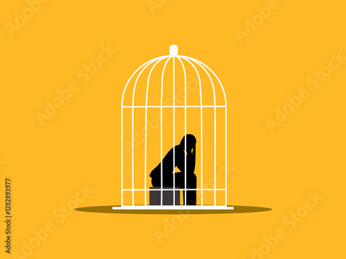 Sad people, need mental help, people locked in a cage