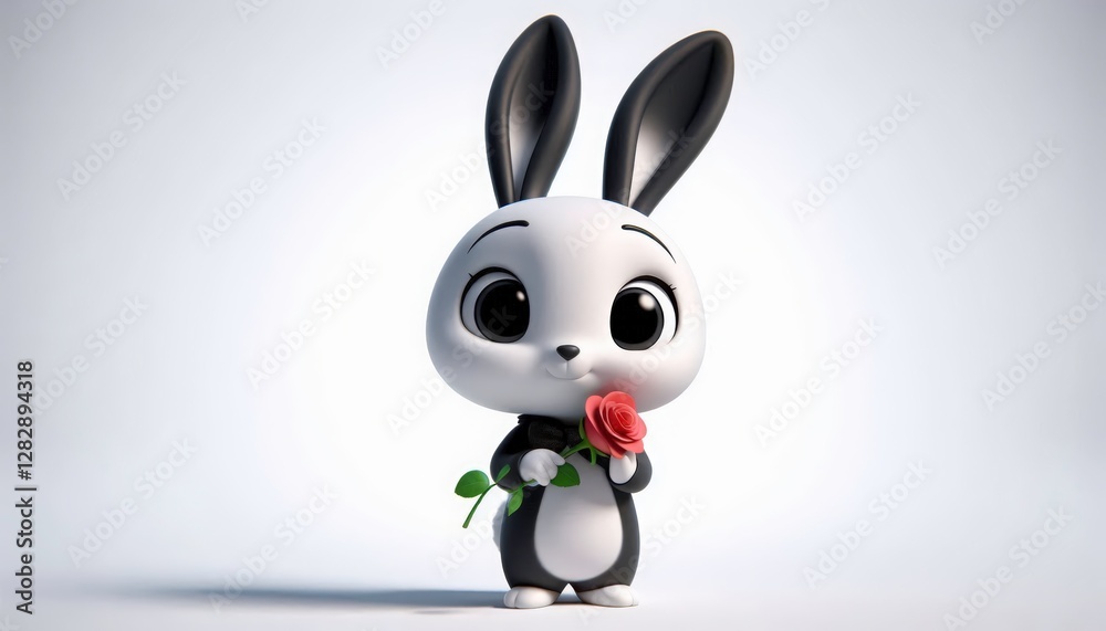 Obraz premium Rabbit with a Rose