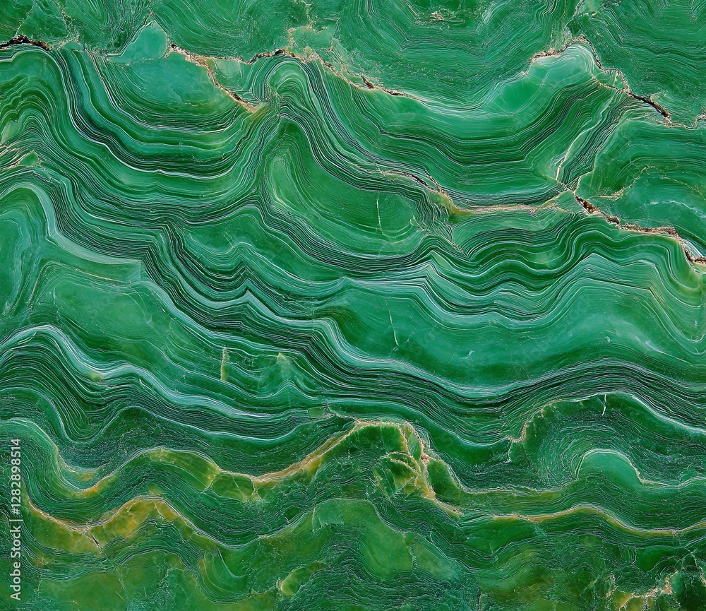 Fototapeta premium Textured Green Agate Stone with Wavy Patterns and Natural Veining
