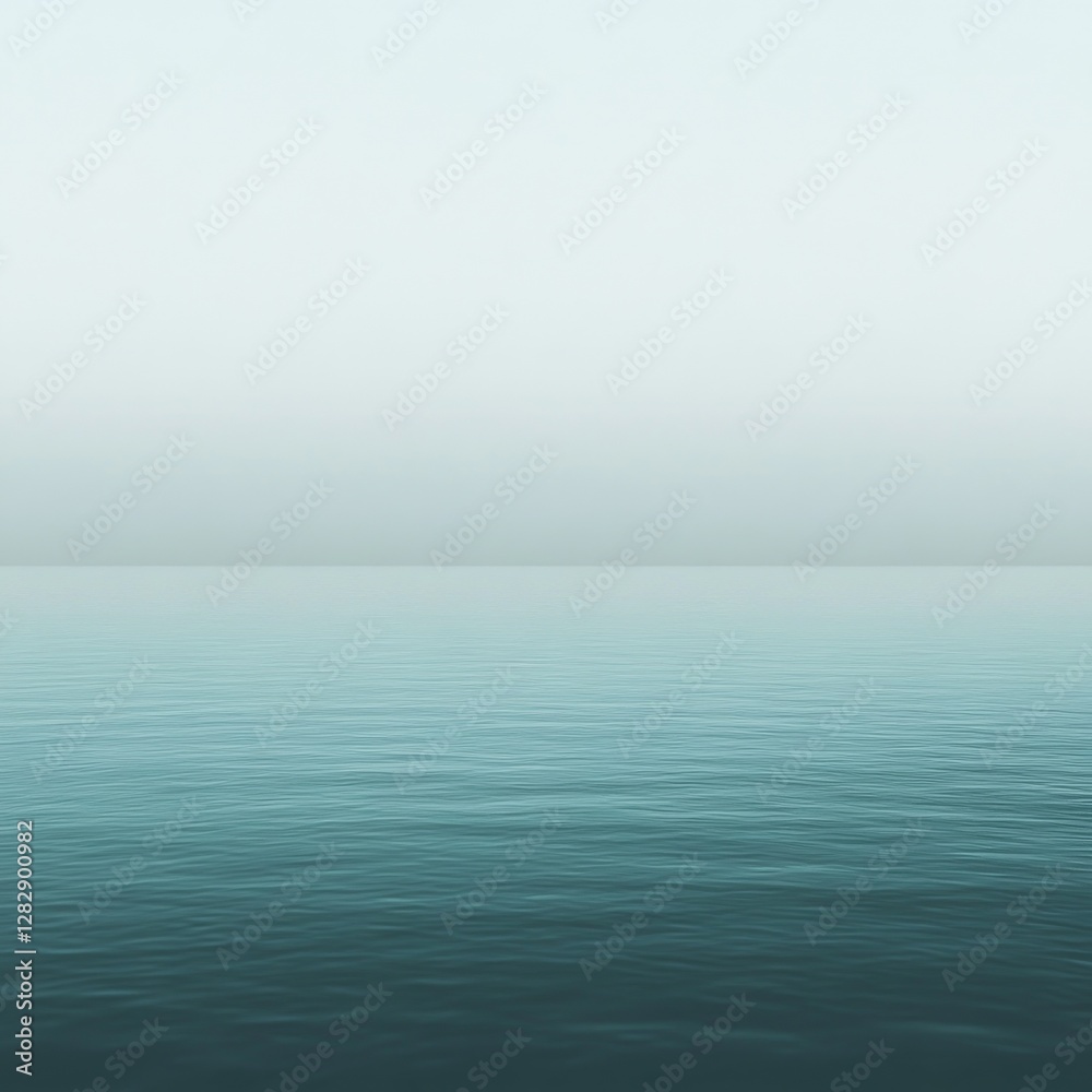 Fototapeta premium Calm Ocean Scene with Horizon and Gradient Sky: A Serene Vertical Landscape of Blue Water and Soft Light