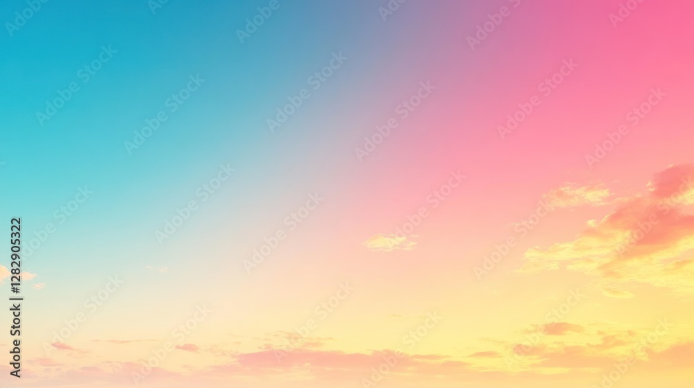 Obraz premium Pastel sunset sky, clouds, background, design
