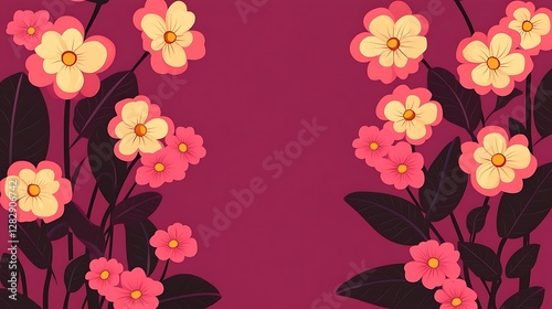 Wallpaper Mural Floral pattern design background, ideal for digital prints, websites or social media Torontodigital.ca