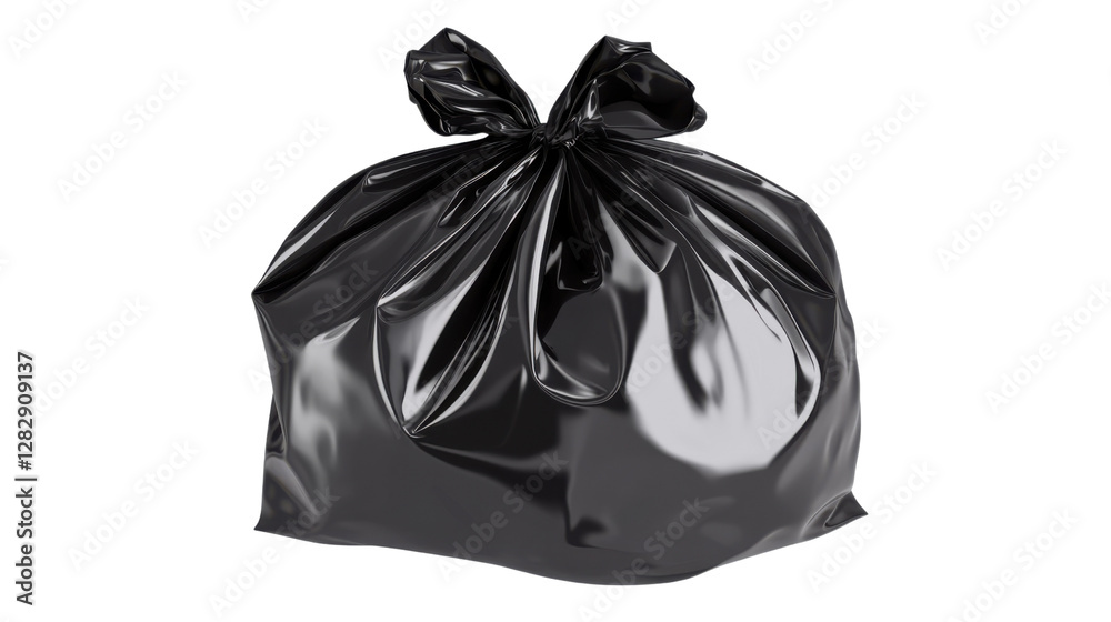 Black garbage bag isolated on white background Black garbage bag isolated on white background