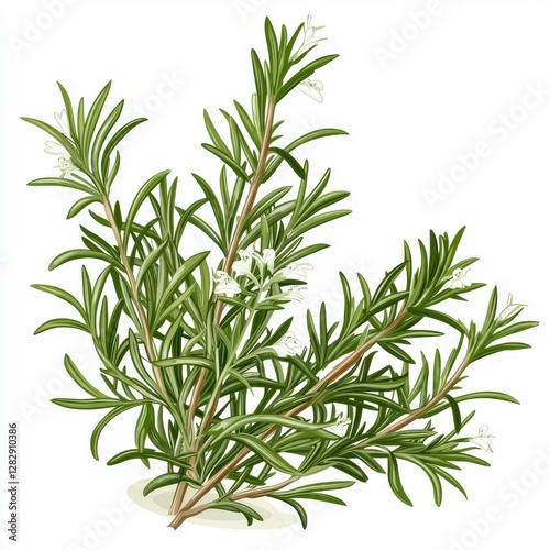 Wallpaper Mural Flat style illustration of rosemary, isolated on a white background, highlighting its delicate structure and texture. Torontodigital.ca