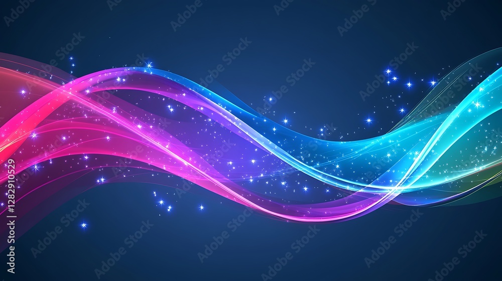 Fototapeta premium Abstract colorful glowing waves background