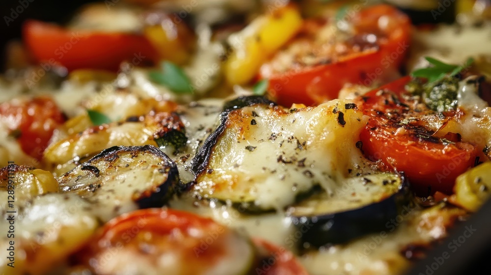 Baked Vegetables with Melted Mozzarella Cheese Baked Vegetables with Melted Mozzarella Cheese