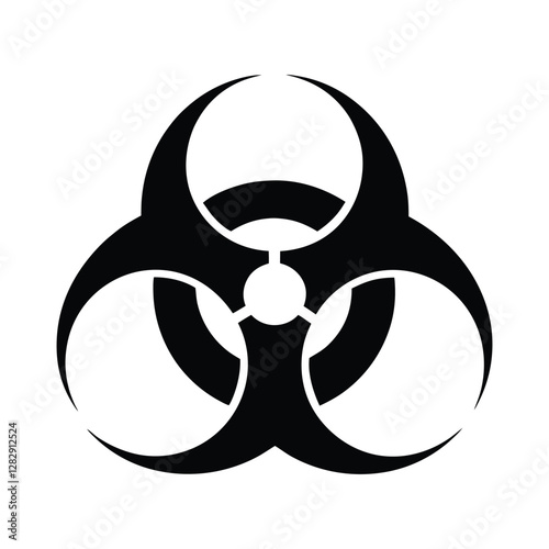 Biohazard sign vector, biological danger warning icon, toxic safety alert symbol, industrial security notice, workplace protective signage, emergency prevention label.

