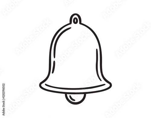 bell notification doodle hand drawn icon. Outline drawing bell notification line clipart symbol
