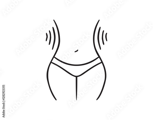 Female hips and waist outline icon. Slim healthy figure line silhouette isolated vector illustration. Woman body thin stroke female hips and waist icon