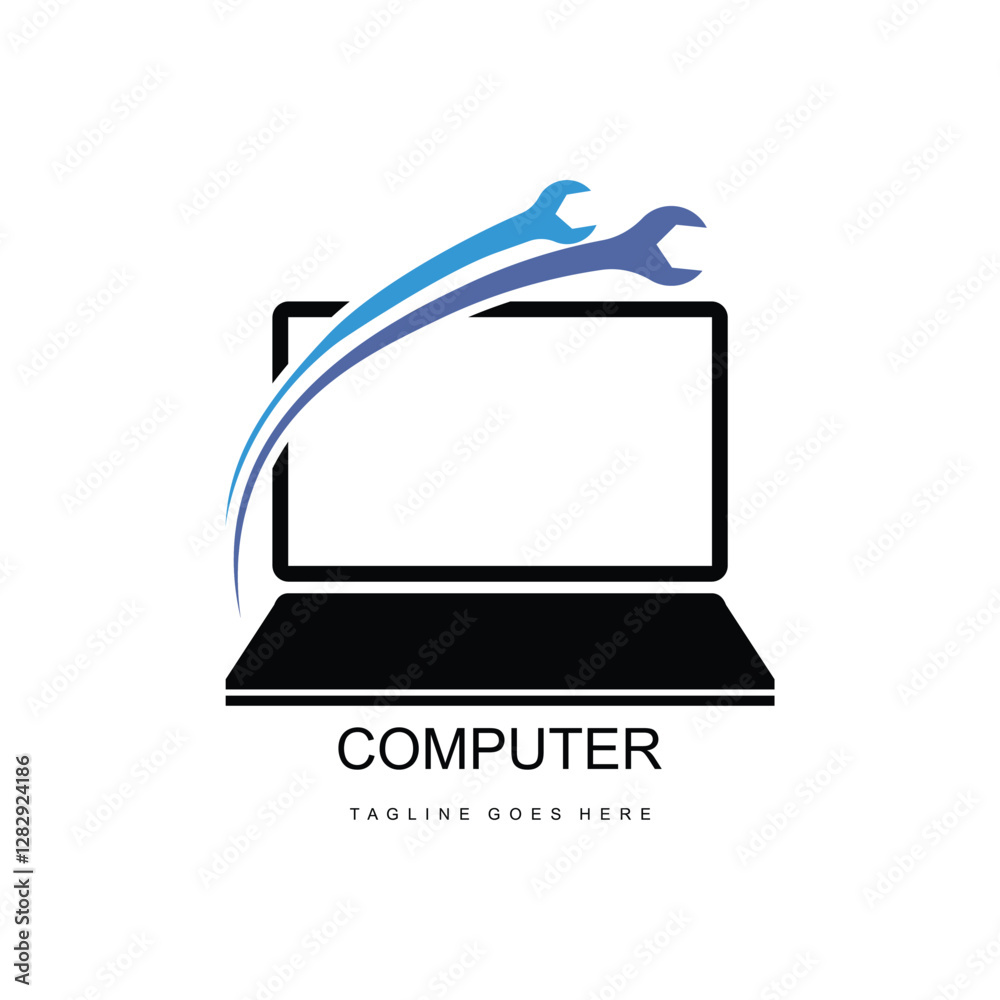 Obraz premium computer repair logo design