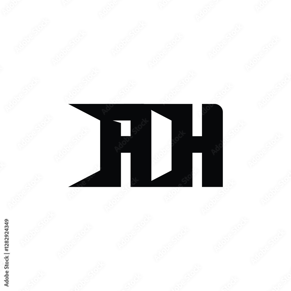 AH monogram logo design letter text name symbol monochrome logotype alphabet character simple logo