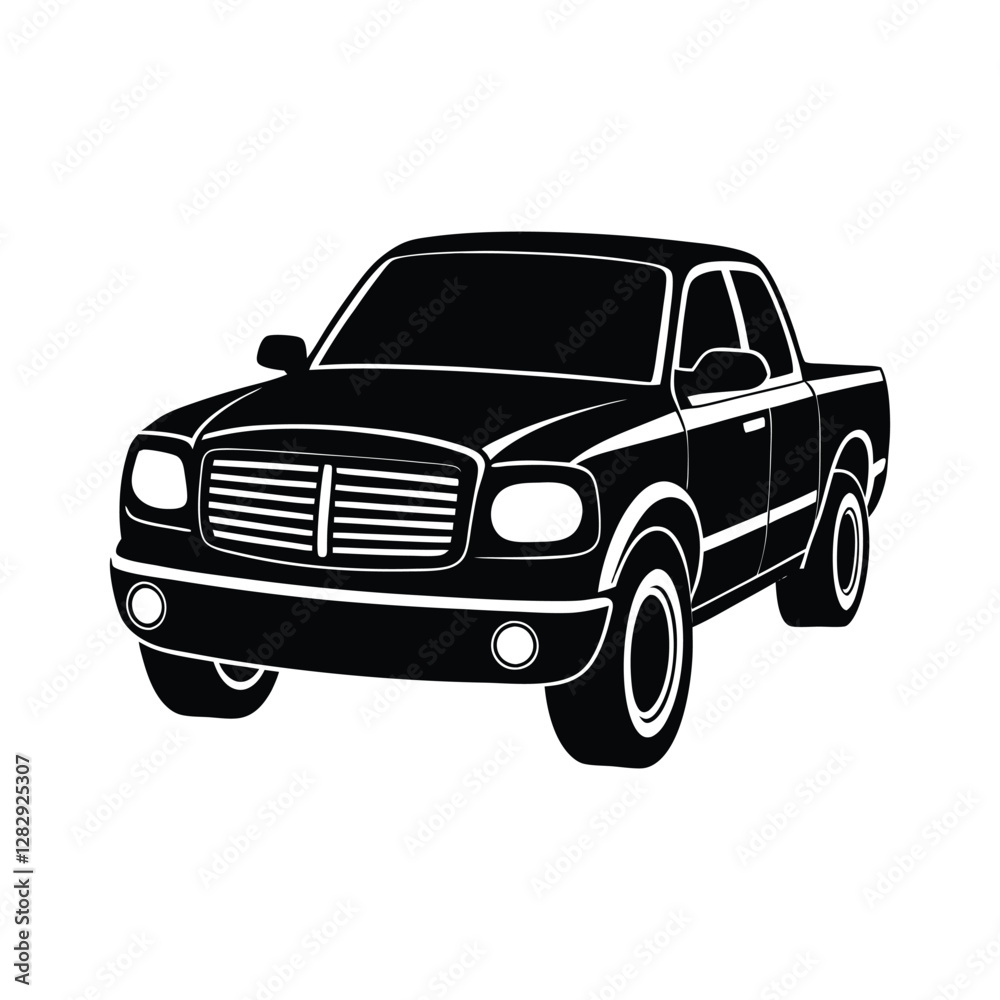 pickup truck silhouette vector isolated on white pickup truck silhouette vector isolated on white