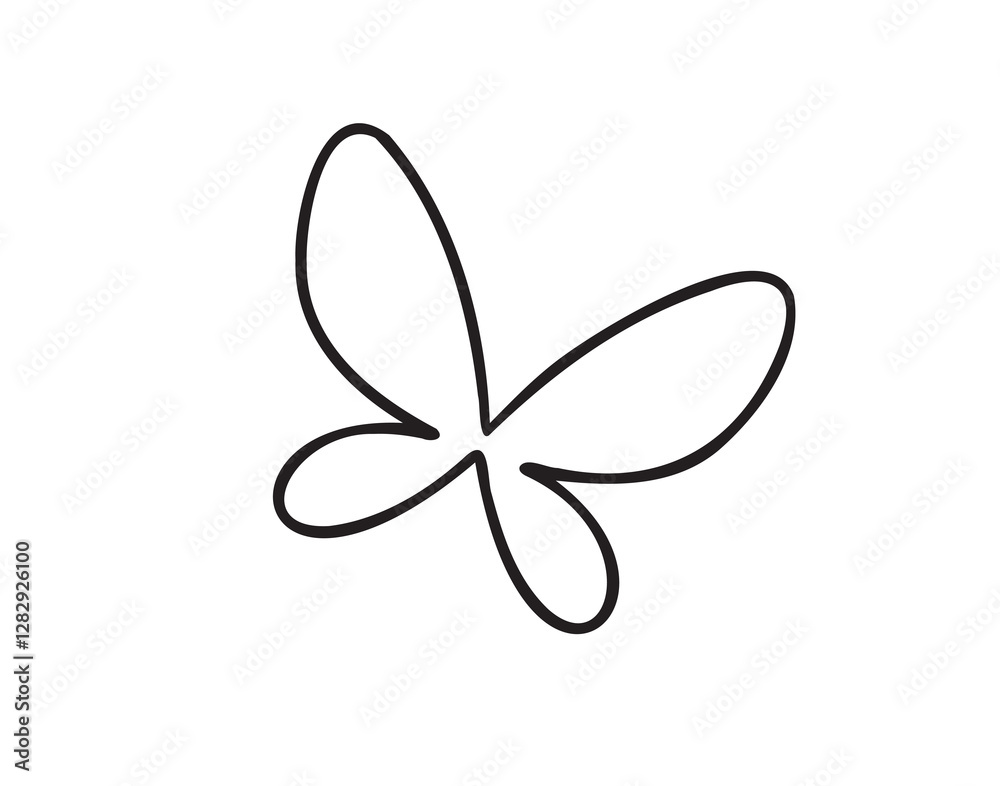 Simple line butterfly doodle hand drawn line concept icon. Simple butterfly line clipart Simple line butterfly doodle hand drawn line concept icon. Simple butterfly line clipart