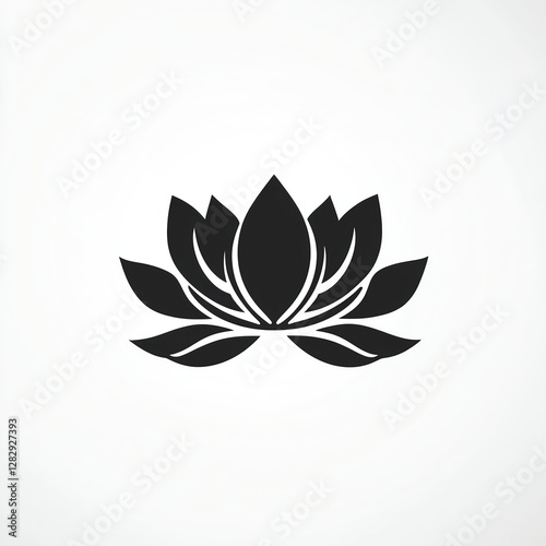 Wallpaper Mural Elegant Black Lotus: Minimalist Design, Peaceful Symbol Torontodigital.ca