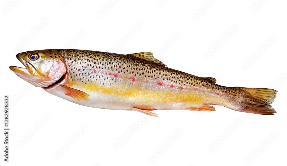 Obraz premium Raw trout fish isolated on white background