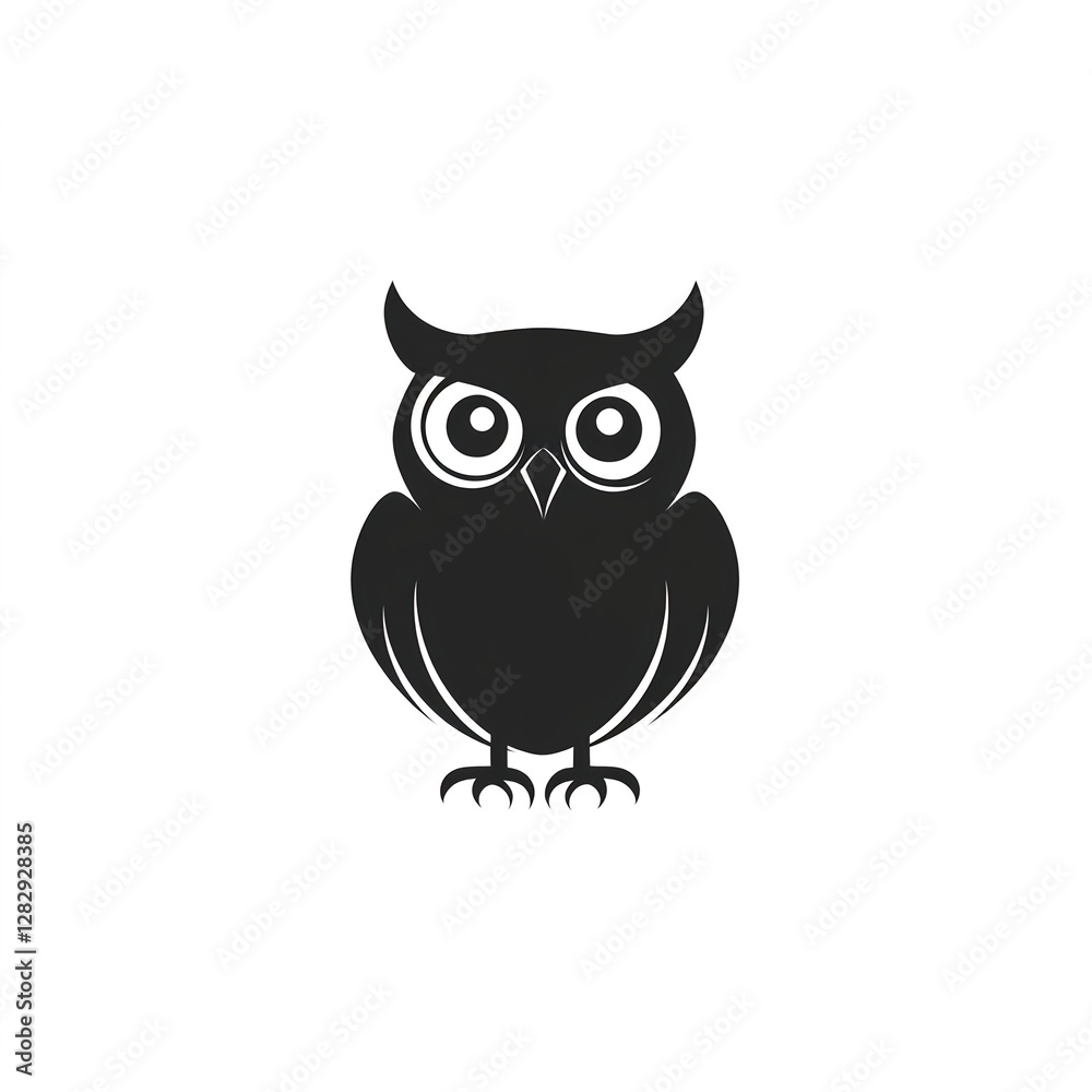 Sleek Black Owl: Minimalist Logo Design. Perfect for branding! Sleek Black Owl: Minimalist Logo Design. Perfect for branding!